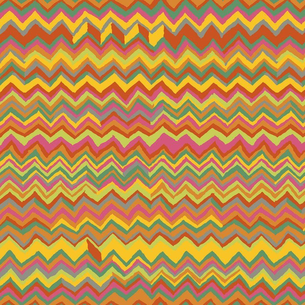 Artistic Quilts with Color Fabric Brandon Mably for the Kaffe Fassett Collective Zig Zag - Bright SKU# PWBM043.BRIGH SHIPPING JUNE 2021