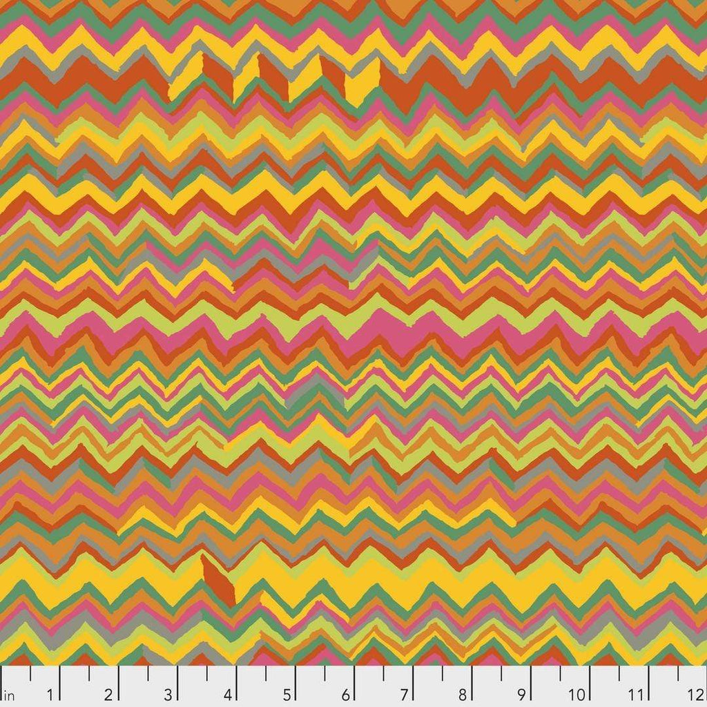 Artistic Quilts with Color Fabric Brandon Mably for the Kaffe Fassett Collective Zig Zag - Bright SKU# PWBM043.BRIGH SHIPPING JUNE 2021