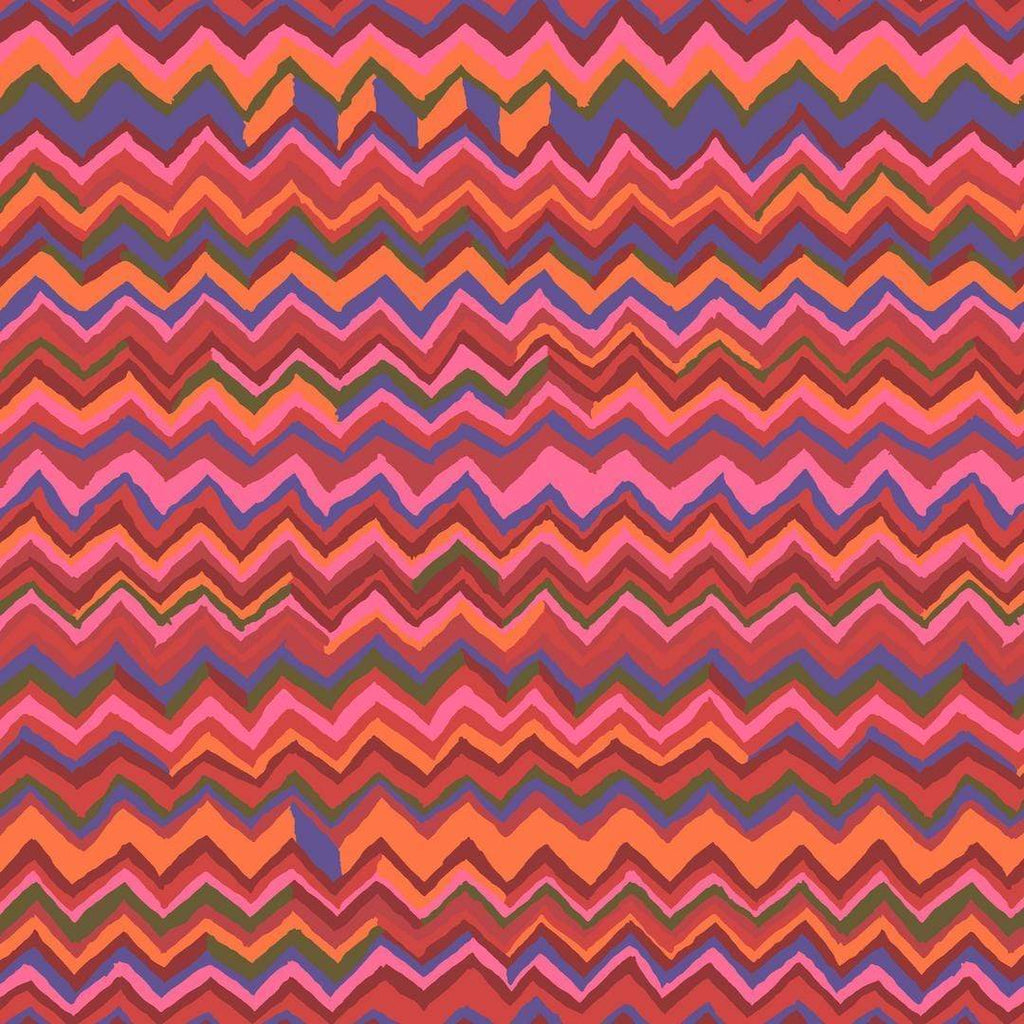 Artistic Quilts with Color Fabric Brandon Mably for the Kaffe Fassett Collective Zig Zag - Holiday SKU# PWBM043.HOLIDAY SHIPPING JUNE 2021