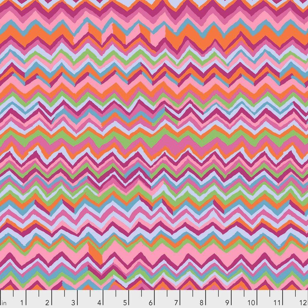 Artistic Quilts with Color Fabric Brandon Mably for the Kaffe Fassett Collective Zig Zag - Pink SKU# PWBM043.PINKX SHIPPING JUNE 2021