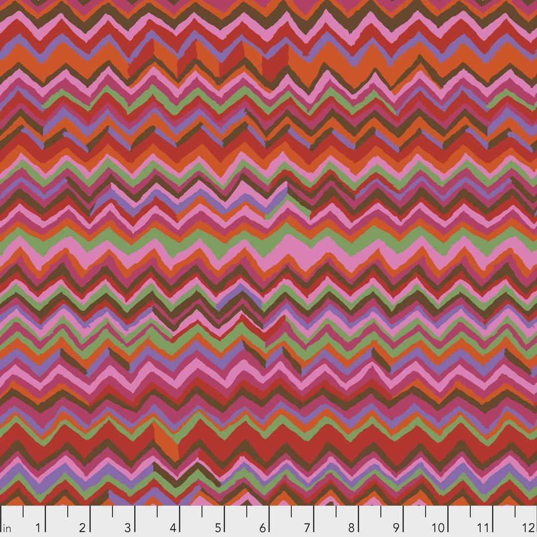 Artistic Quilts with Color Fabric Brandon Mably for the Kaffe Fassett Collective Zig Zag - Warm SKU# PWBM043.WARMX SHIPPING JUNE 2021