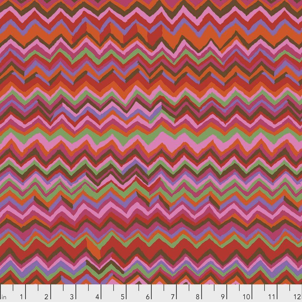 Artistic Quilts with Color Fabric Brandon Mably for the Kaffe Fassett Collective Zig Zag - Warm SKU# PWBM043.WARMX SHIPPING JUNE 2021