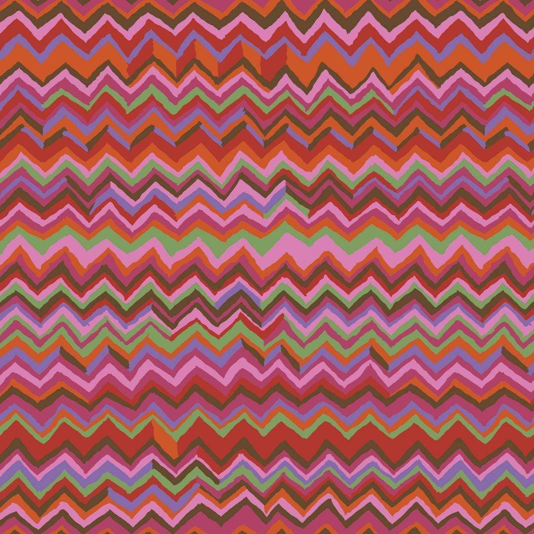 Artistic Quilts with Color Fabric Brandon Mably for the Kaffe Fassett Collective Zig Zag - Warm SKU# PWBM043.WARMX SHIPPING JUNE 2021