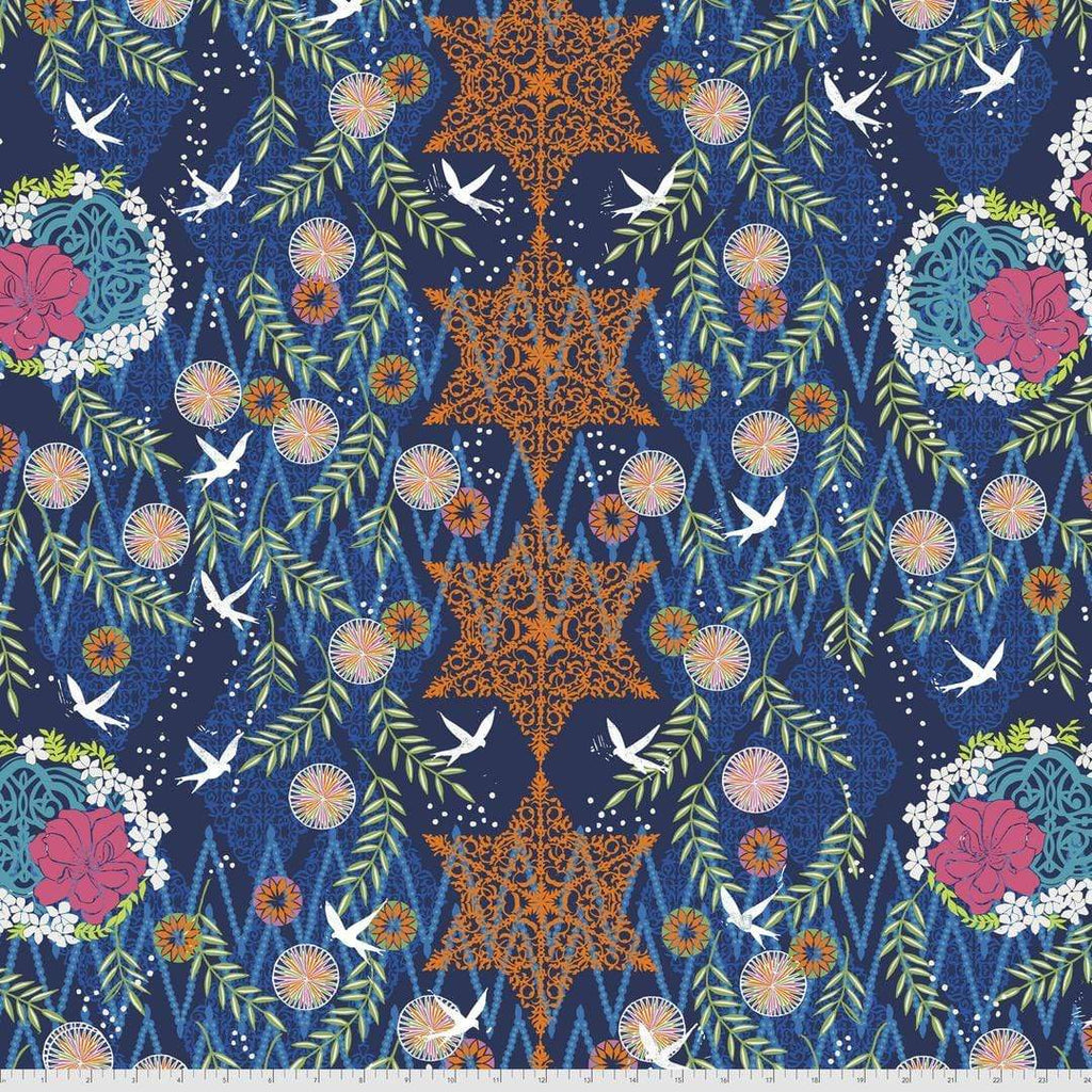 Artistic Quilts with Color Fabric Enchanted by Valori Wells - ENCHANTED SKU# PWVW015.INDIGO SHIPPING MAY 2021