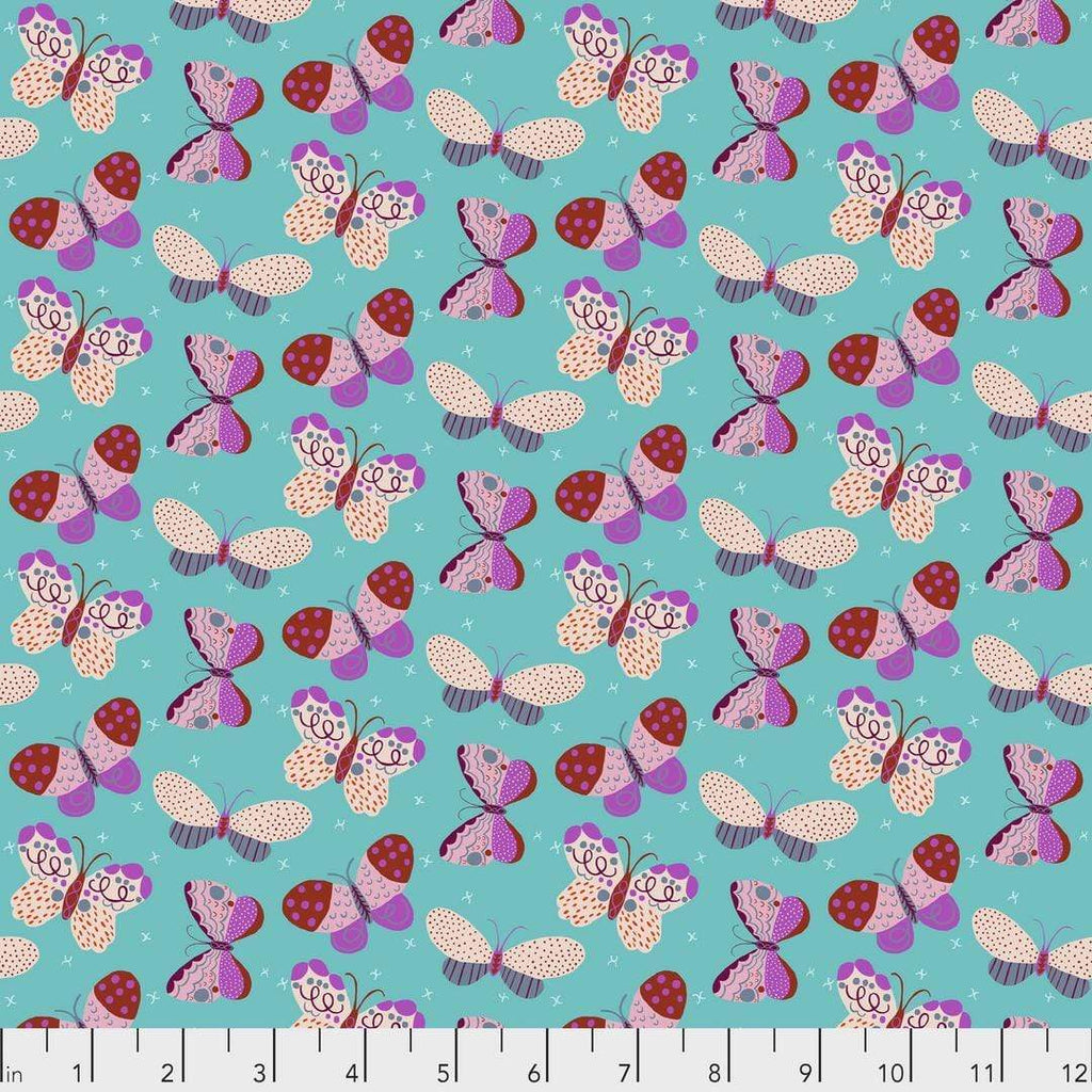 Artistic Quilts with Color Fabric Homeward by Monika Forsberg - Flitting Friends, Mini SKU# PWMF021.AQUA