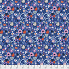Artistic Quilts with Color Fabric Homeward by Monika Forsberg - Floating Love, Prussian SKU# PWMF015.PRUSSIAN