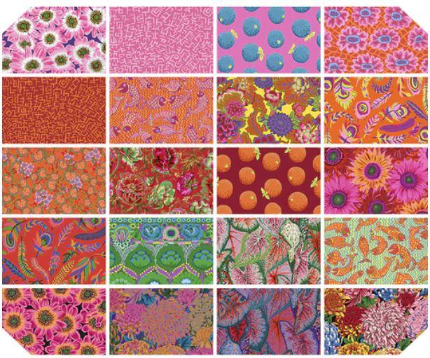 Artistic Quilts with Color Fabric Kaffe Fassett Collective August 2021 - Fat Quarter - BRIGHT SKU# FB2FQGP.A2021BRIGHT