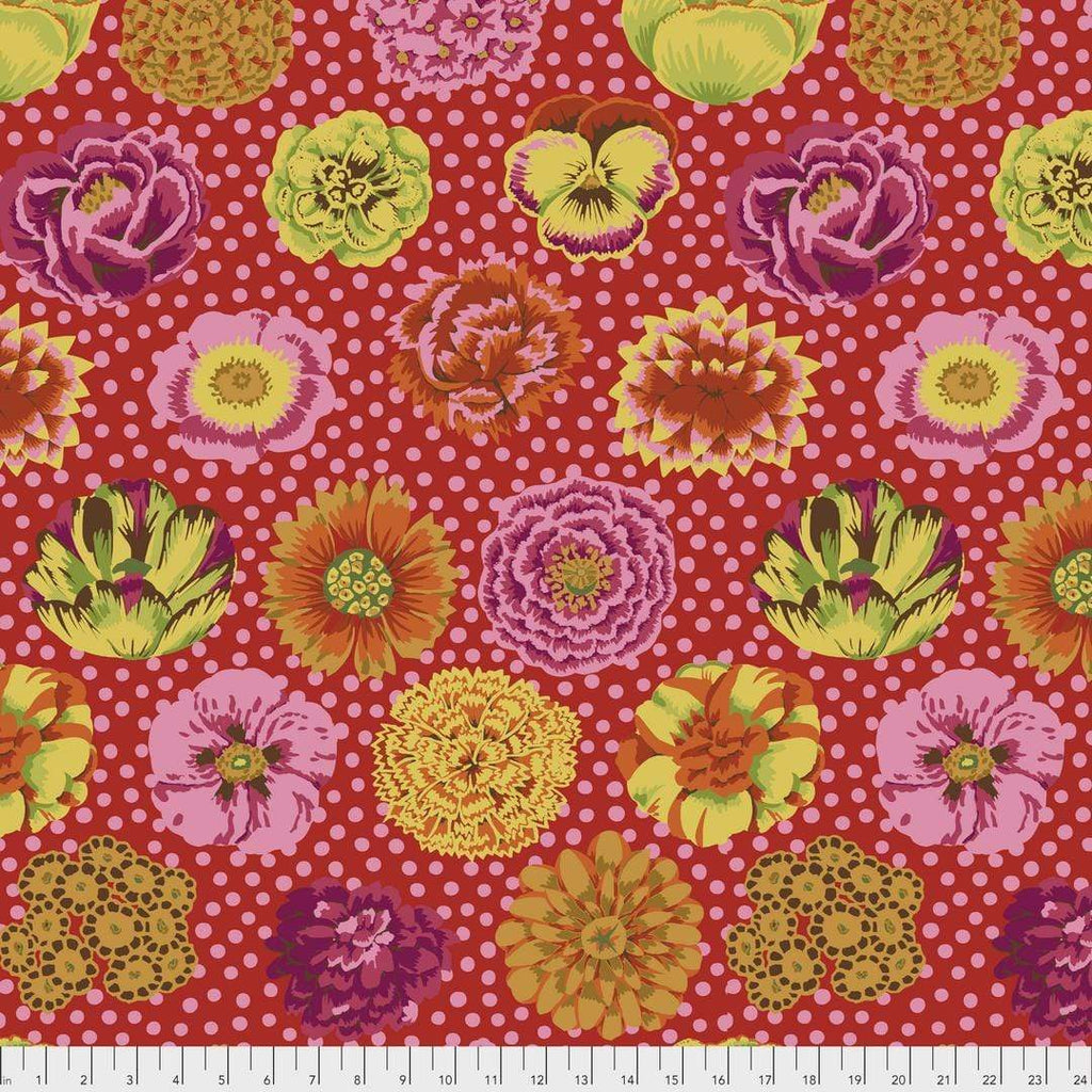 Artistic Quilts with Color Fabric Kaffe Fassett Collective Big Blooms - Red SKU# GP91.REDD SHIPPING JUNE 2021