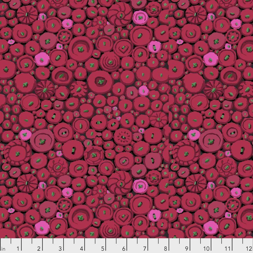 Artistic Quilts with Color Fabric Kaffe Fassett Collective FEBRUARY 2021 Button Mosaic - Red SKU# PWGP182.RED SHIPPING JUNE 2021