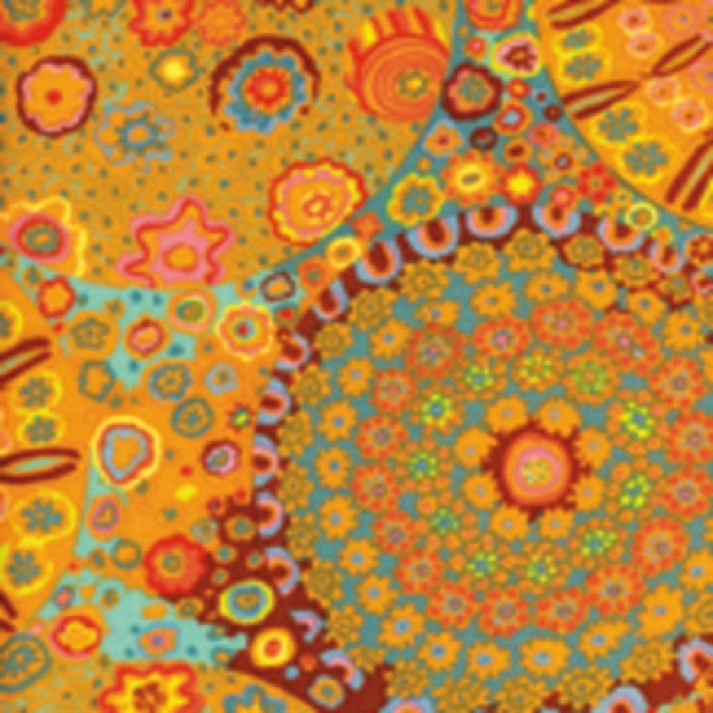 Artistic Quilts with Color Fabric Kaffe Fassett for the Kaffe Fassett Collective Millefiore - Orange SKU# GP92.ORAN SHIPPING JUNE 2021