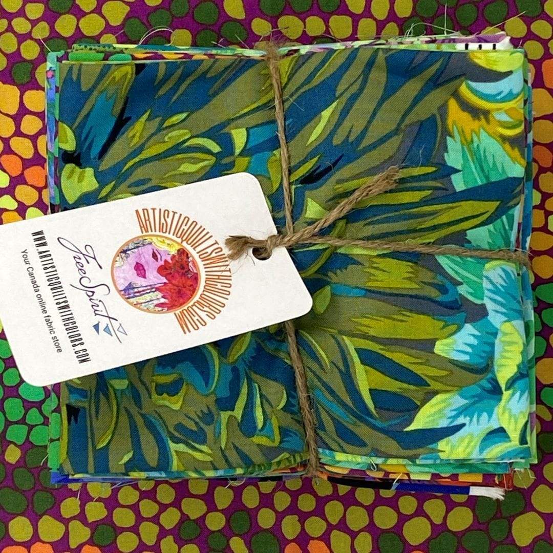 Artistic Quilts with Color Fabric Kaffe Fassett - Green Colorway - IH Fat Quarter Bundle