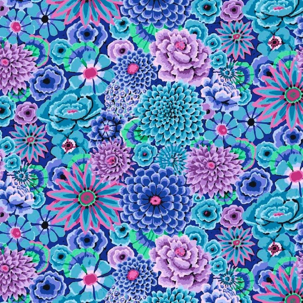 Artistic Quilts with Color Fabric Kaffe Fassett Stash Enchanted - Blue Yardage SKU# PWGP172.BLUEX