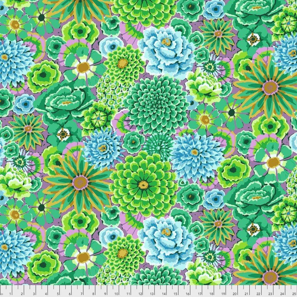 Artistic Quilts with Color Fabric Kaffe Fassett Stash Enchanted - Green Yardage SKU# PWGP172.GREEN