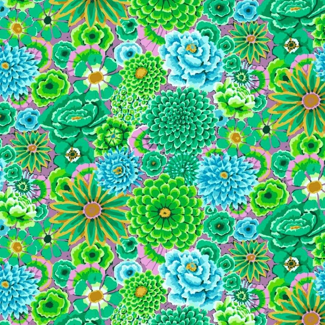 Artistic Quilts with Color Fabric Kaffe Fassett Stash Enchanted - Green Yardage SKU# PWGP172.GREEN