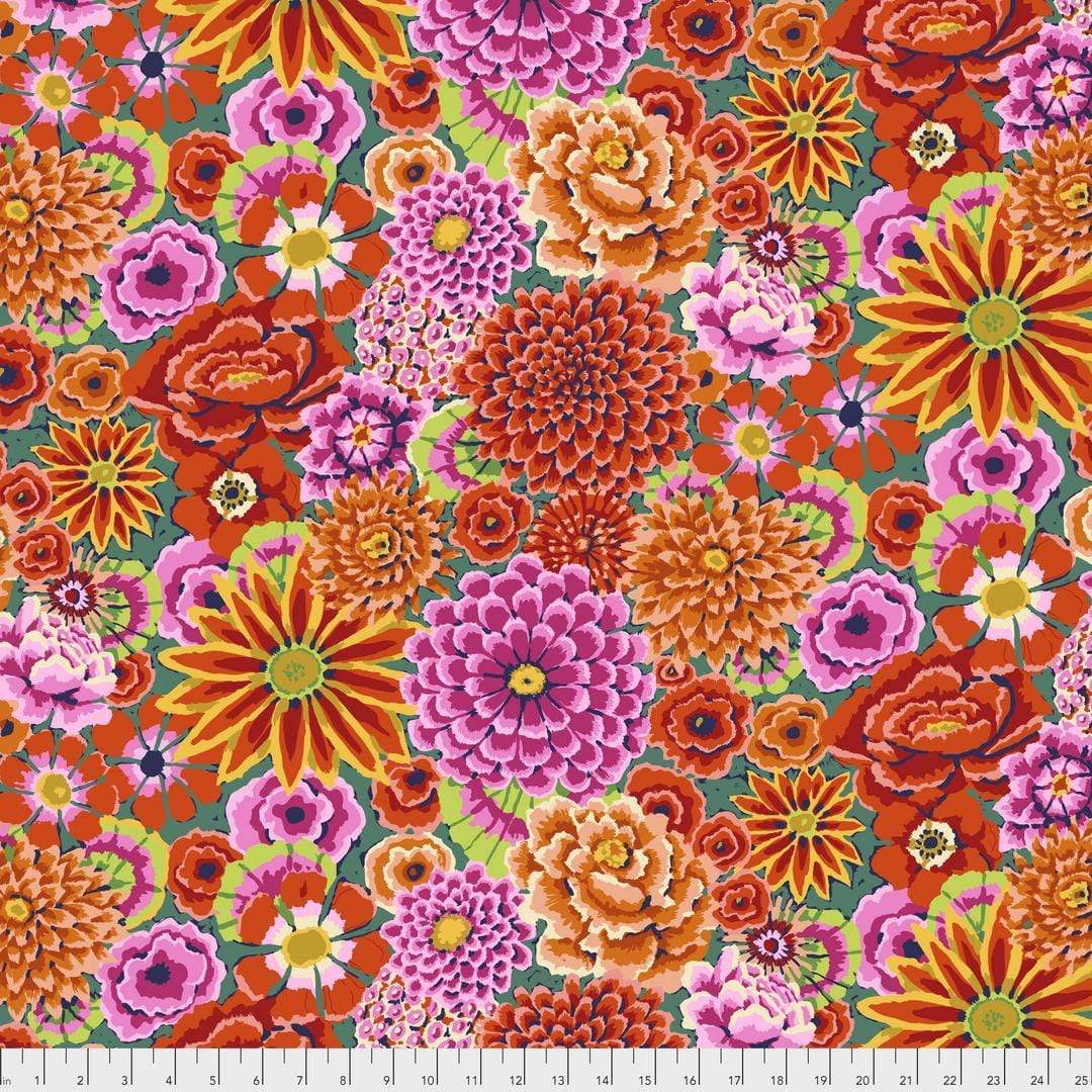 Artistic Quilts with Color Fabric Kaffe Fassett Stash Enchanted - Red Yardage SKU# PWGP172.REDXX