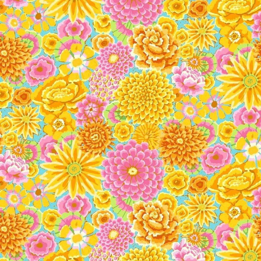 Artistic Quilts with Color Fabric Kaffe Fassett Stash Enchanted - Yellow Yardage SKU# PWGP172.YELLO