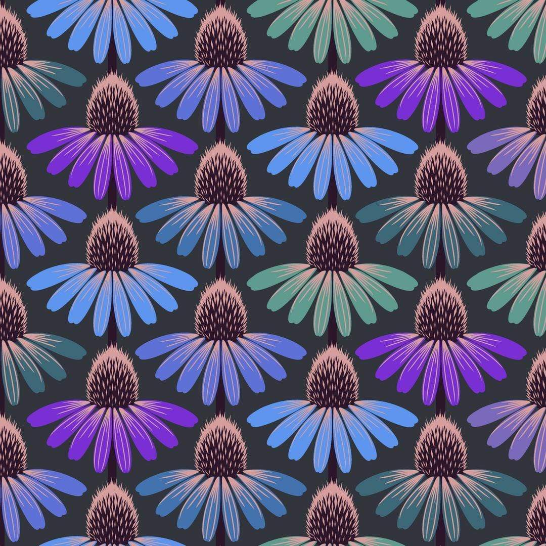 Artistic Quilts with Color Fabric LOVE ALWAYS, AM by Anna Maria Bright, Echinacea Glow - Amethyst SKU# PWAH149.AMETHYST SHIPPING JULY 2021