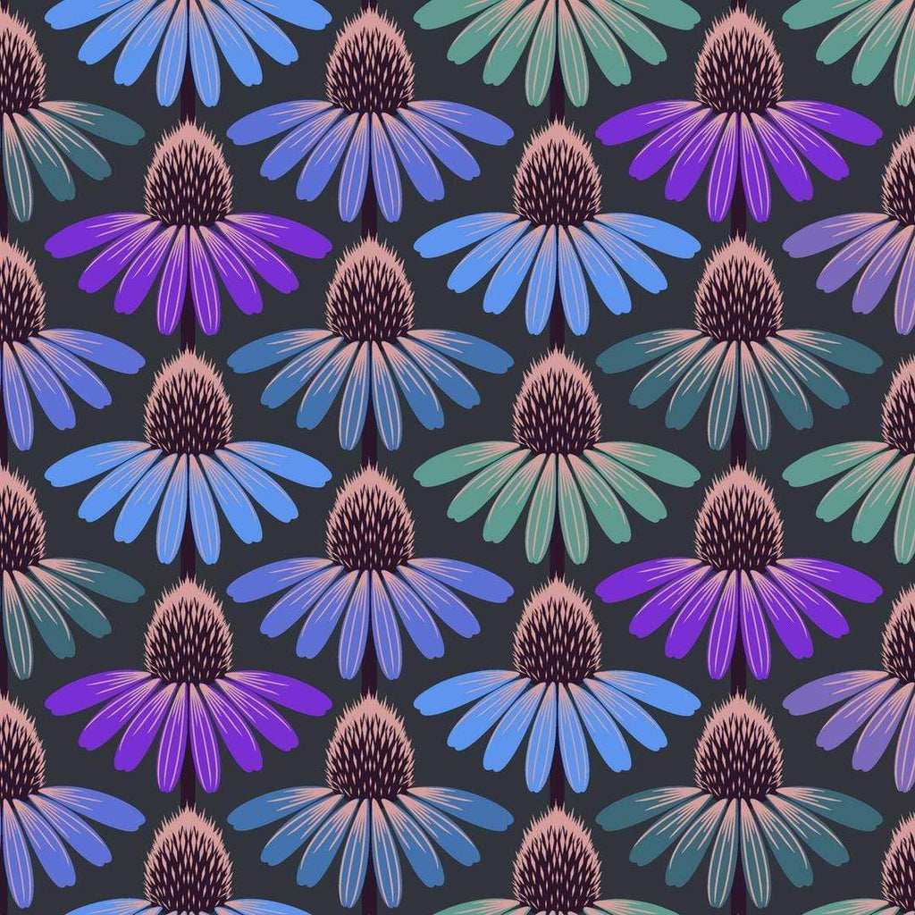 Artistic Quilts with Color Fabric LOVE ALWAYS, AM by Anna Maria Bright, Echinacea Glow - Amethyst SKU# PWAH149.AMETHYST SHIPPING JULY 2021