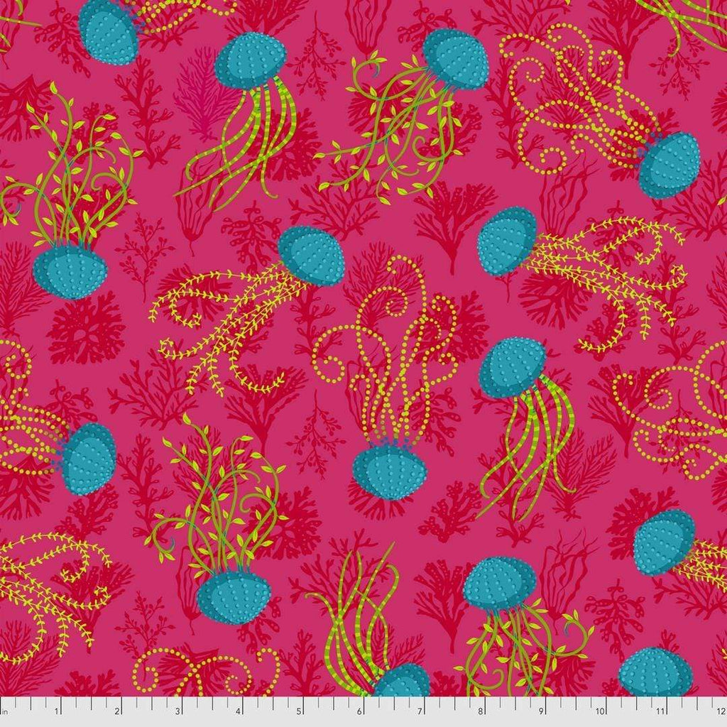 Artistic Quilts with Color Fabric MAGICOUNTRY by Odile Bailloeul Aquatic - Pink SKU# PWOB057.PINK SHIPPING JUNE 2021