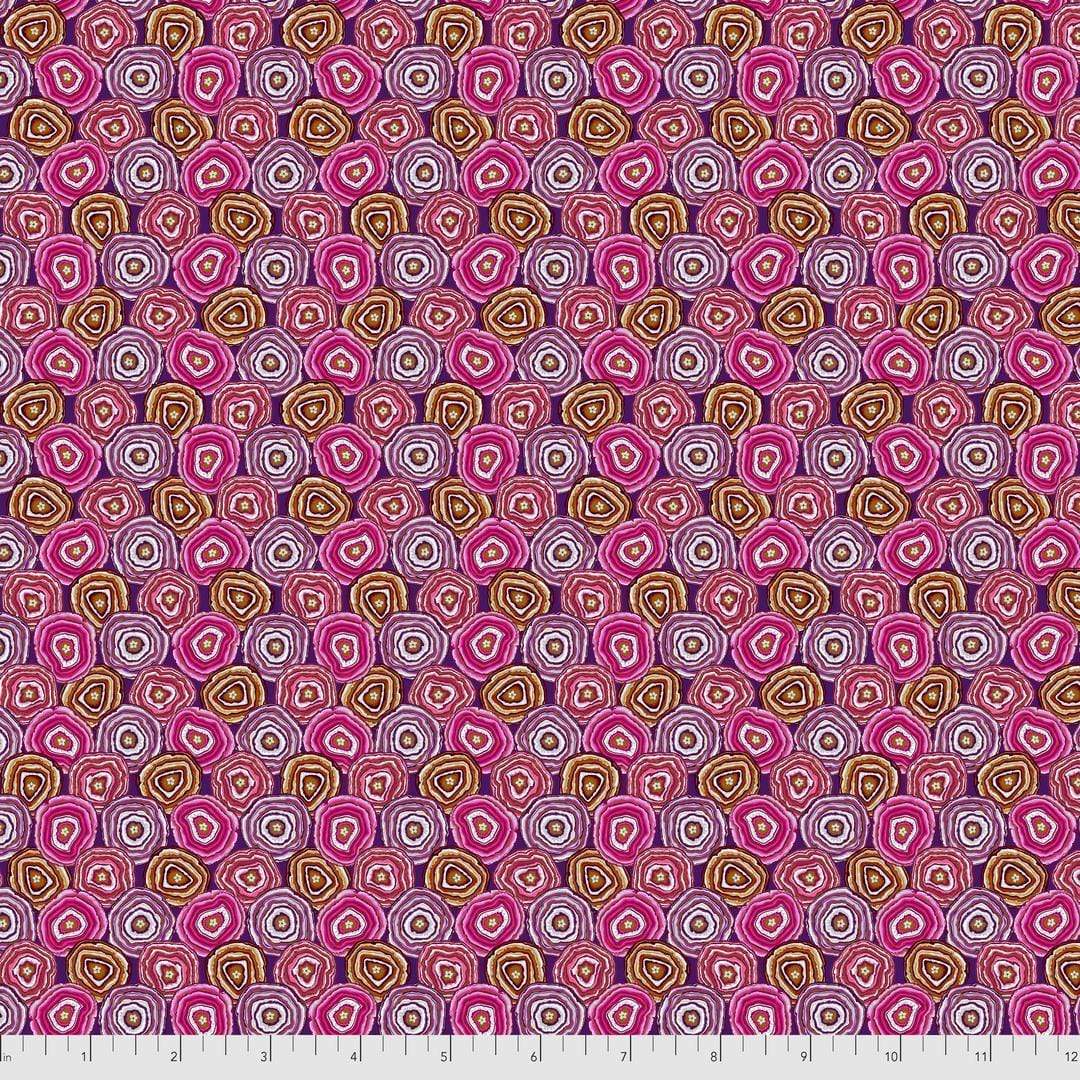 Artistic Quilts with Color Fabric MAGICOUNTRY by Odile Bailloeul Mini Geodes - Plum SKU# PWOB055.PLUM SHIPPING JUNE 2021