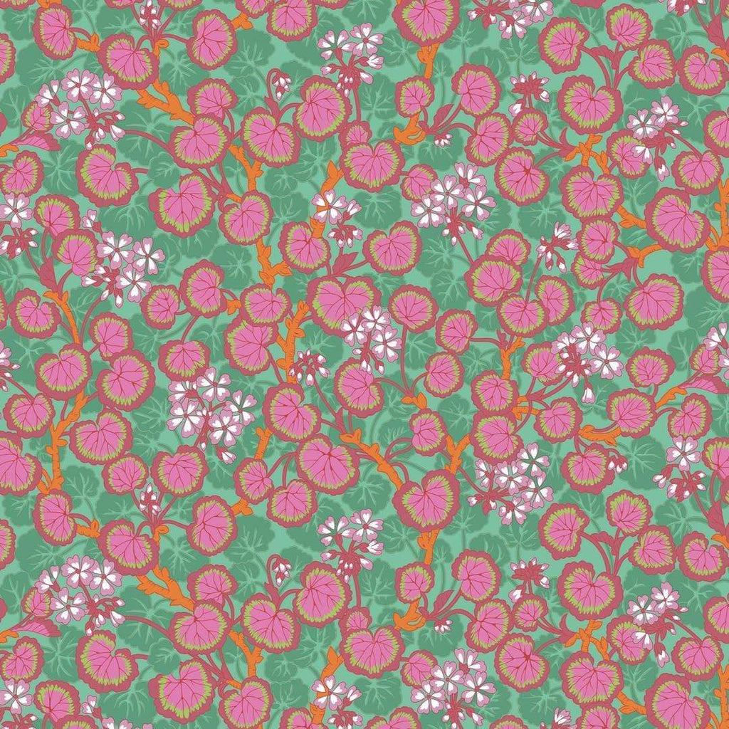 Artistic Quilts with Color Fabric Philip Jacobs for the Kaffe Fassett Collective AUGUST 2021 Climbing Geraniums - DUCKEGG SKU# PWPJ110.DUCKEGG SHIPPING SEPTEMBER 2021