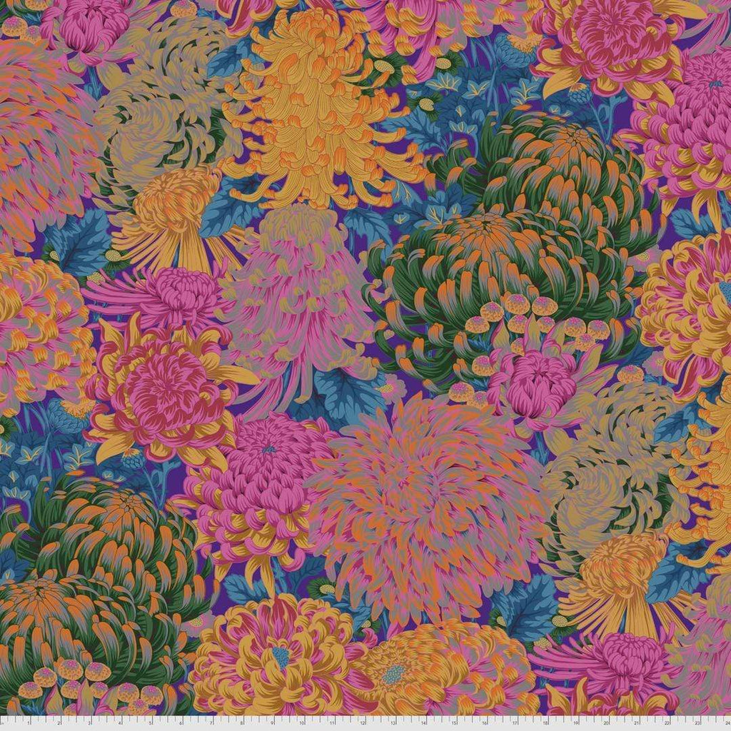 Artistic Quilts with Color Fabric Philip Jacobs for the Kaffe Fassett Collective AUGUST 2021 Hokusai's Mums - HOT SKU# PWPJ107.HOT SHIPPING SEPTEMBER 2021
