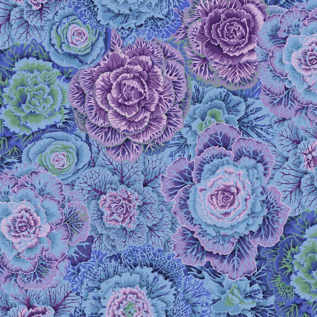 Artistic Quilts with Color Fabric Philip Jacobs for the Kaffe Fassett Collective Brassica - Blue SKU# PWPJ051.BLUEX