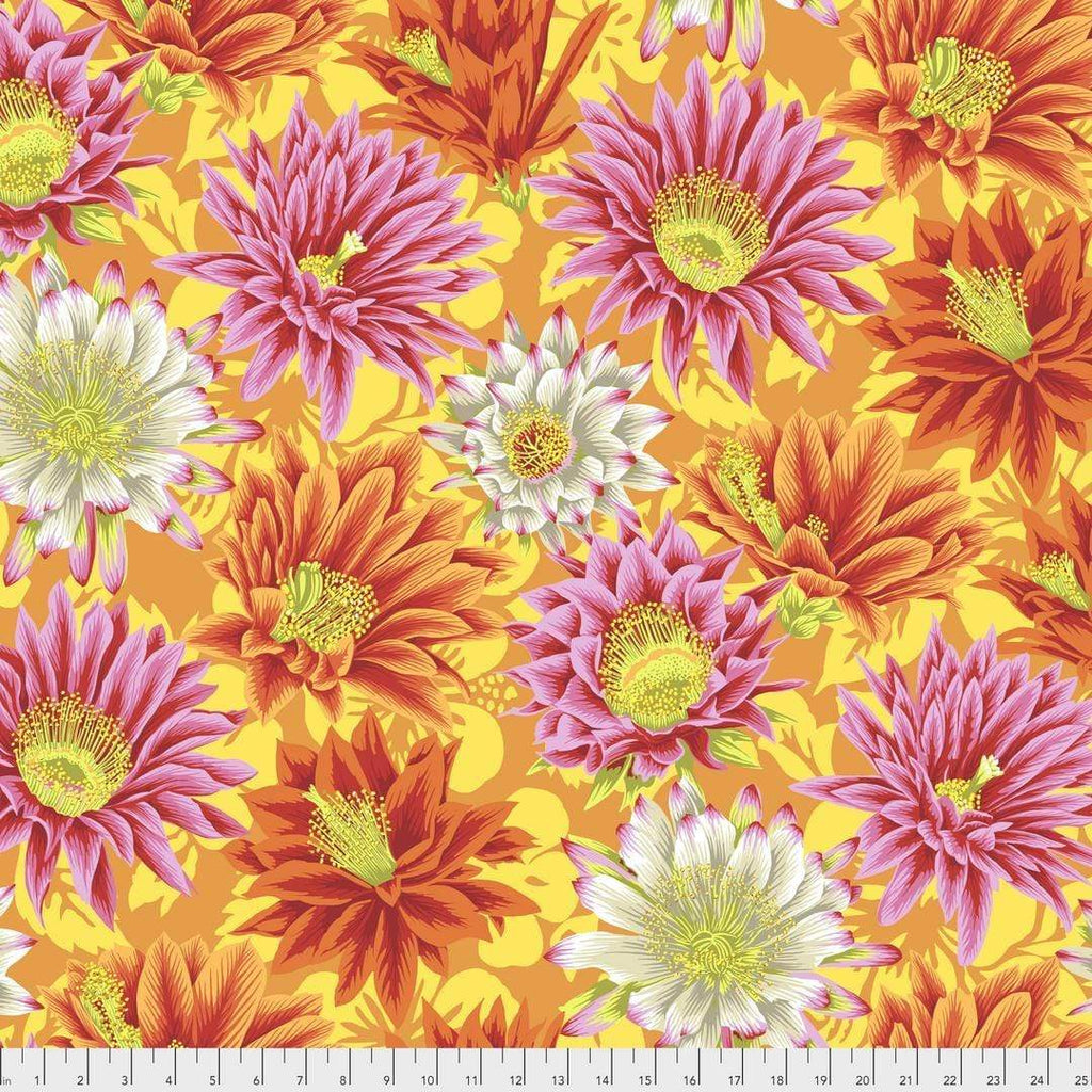Artistic Quilts with Color Fabric Philip Jacobs for the Kaffe Fassett Collective Cactus Flower - Yellow SKU# PWPJ096.YELLOW