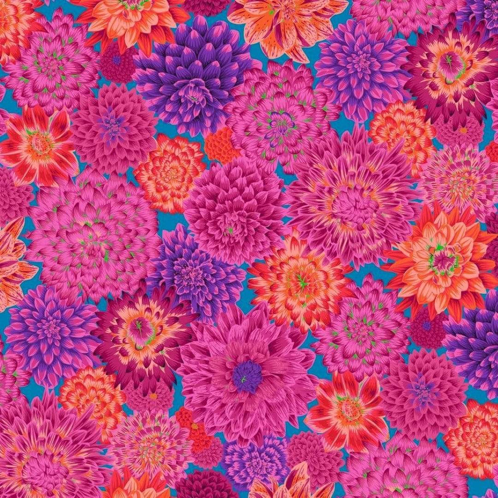 Artistic Quilts with Color Fabric Philip Jacobs for the Kaffe Fassett Collective Dancing Dahlias - Red SKU# PWPJ101.RED