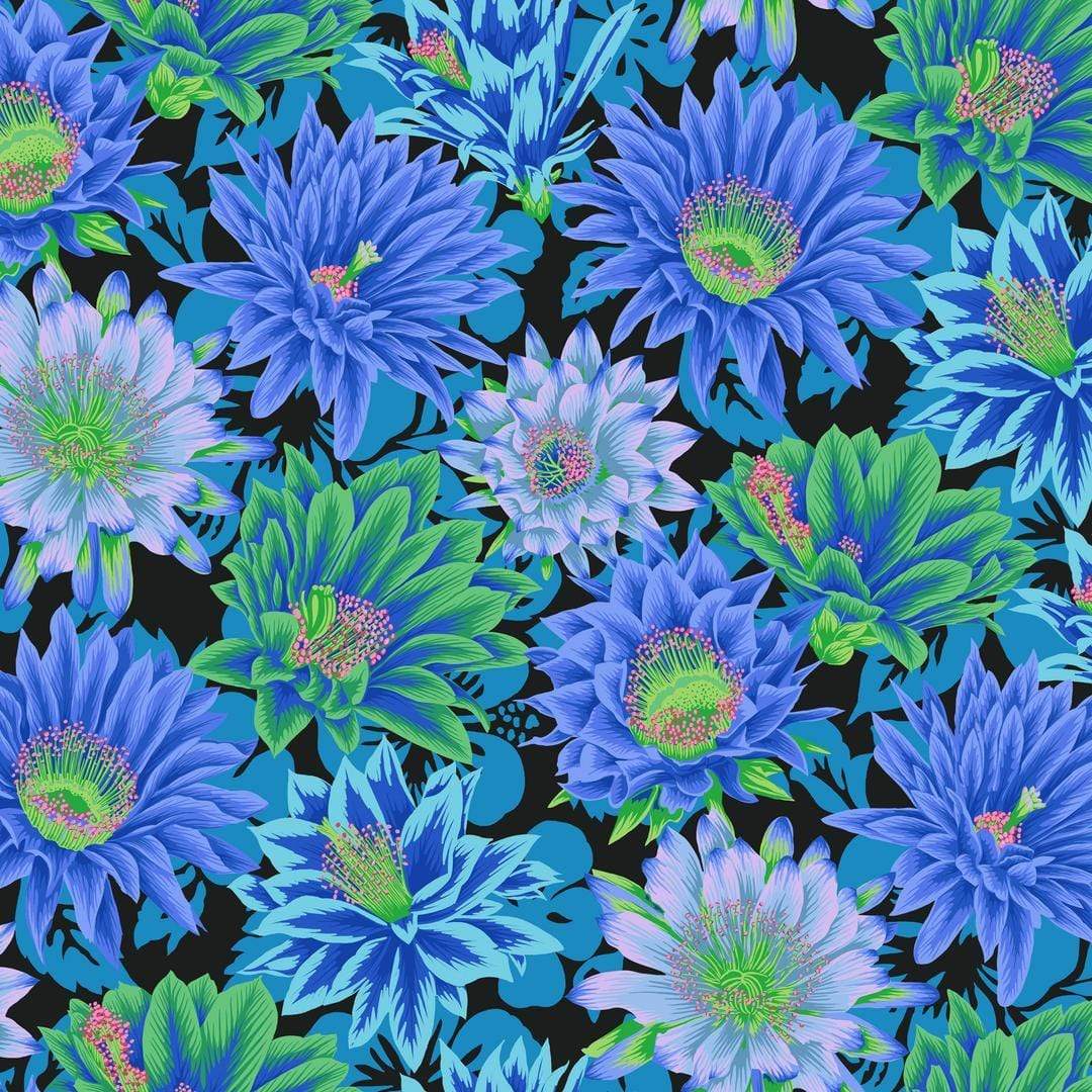 Artistic Quilts with Color Fabric Philip Jacobs for the Kaffe Fassett Collective February 2021 - Cactus Flower - COOL SKU# PWPJ096.COOL