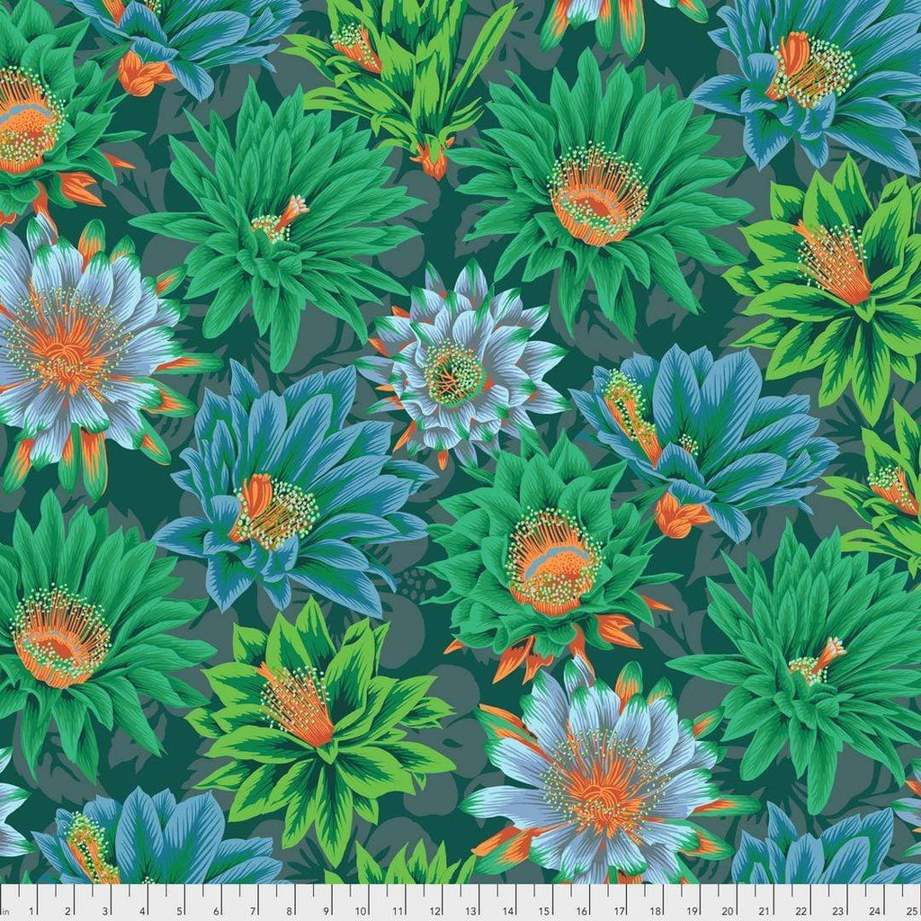 Artistic Quilts with Color Fabric Philip Jacobs for the Kaffe Fassett Collective February 2021 - Cactus Flower - GREEN SKU# PWPJ096.GREEN