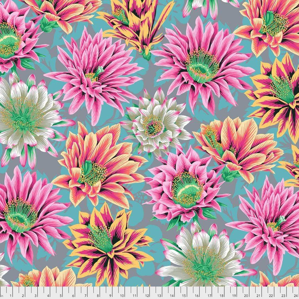 Artistic Quilts with Color Fabric Philip Jacobs for the Kaffe Fassett Collective February 2021 Cactus Flower - Tawny SKU# PWPJ096.TAWNY