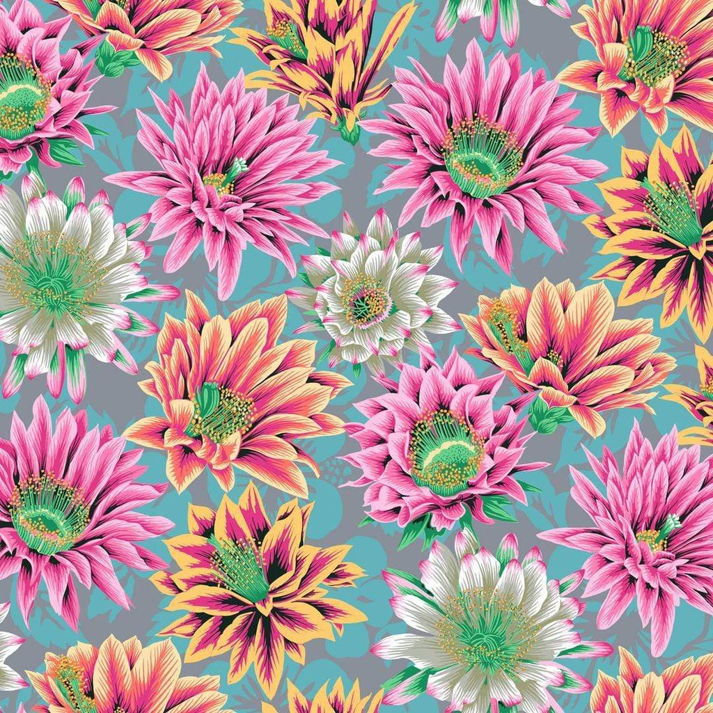 Artistic Quilts with Color Fabric Philip Jacobs for the Kaffe Fassett Collective February 2021 Cactus Flower - Tawny SKU# PWPJ096.TAWNY