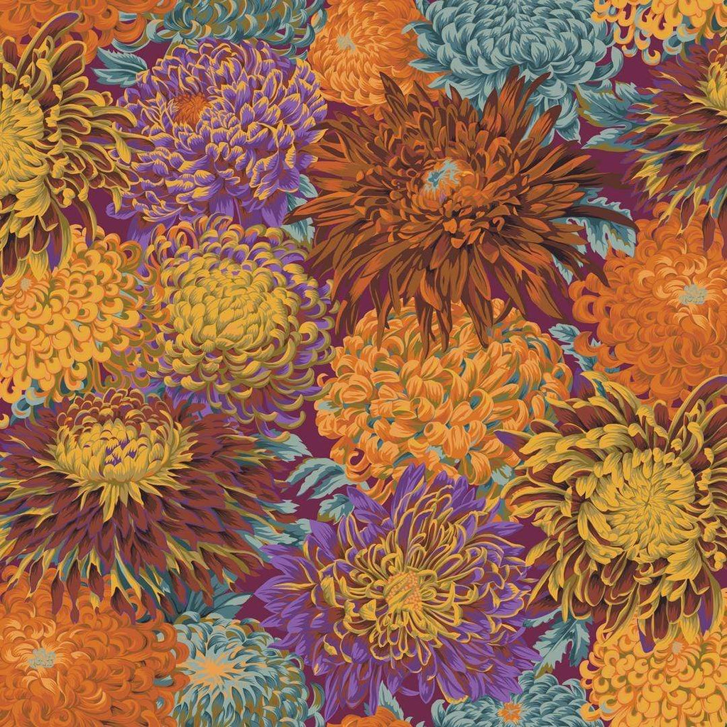 Artistic Quilts with Color Fabric Philip Jacobs for the Kaffe Fassett Collective Japanese Chrysanthemum - Autumn SKU# PWPJ041.AUTUM