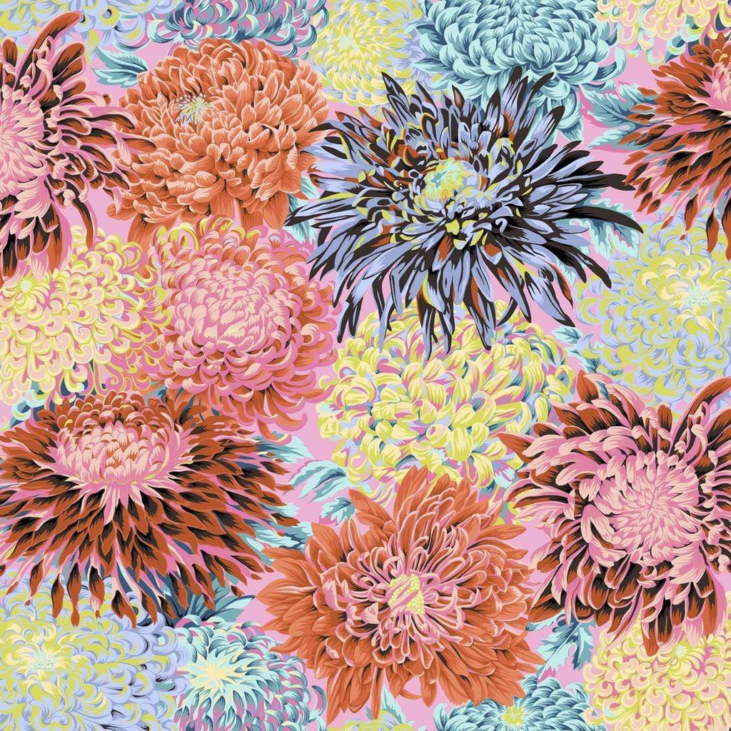 Artistic Quilts with Color Fabric Philip Jacobs for the Kaffe Fassett Collective Japanese Chrysanthemum - Contrast SKU# PWPJ041.CONTR