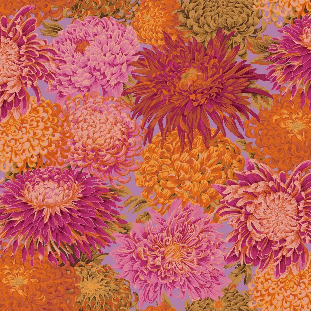 Artistic Quilts with Color Fabric Philip Jacobs for the Kaffe Fassett Collective Japanese Chrysanthemum - Pink SKU# PWPJ041.PINKX