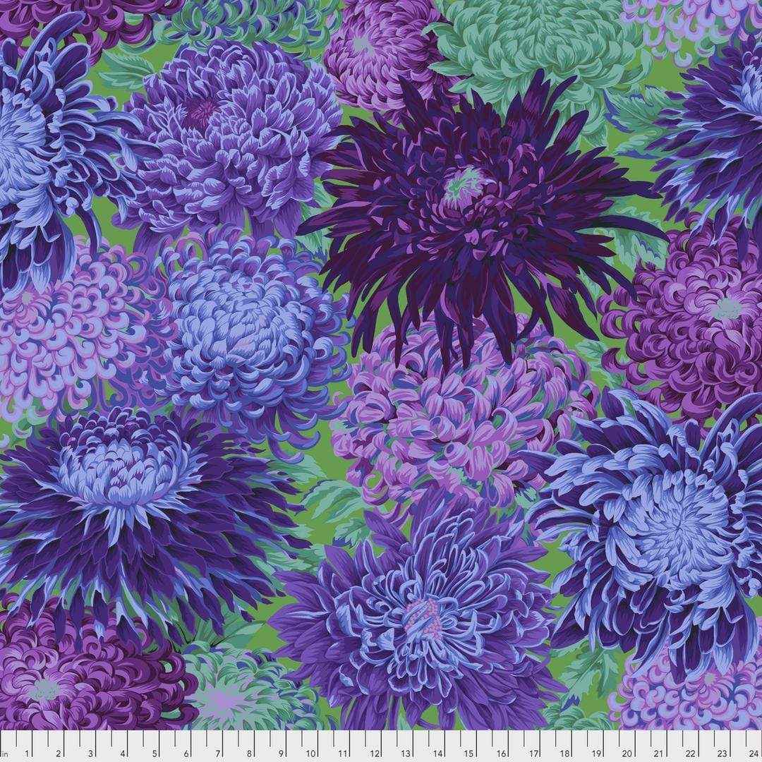 Artistic Quilts with Color Fabric Philip Jacobs for the Kaffe Fassett Collective Japanese Chrysanthemum - Purple SKU# PWPJ041.PURPL