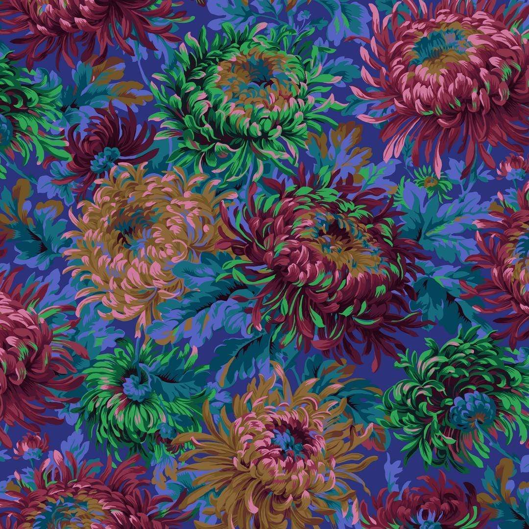 Artistic Quilts with Color Fabric Philip Jacobs for the Kaffe Fassett Collective Shaggy - Cobal SKU# PWPJ072.COBAL