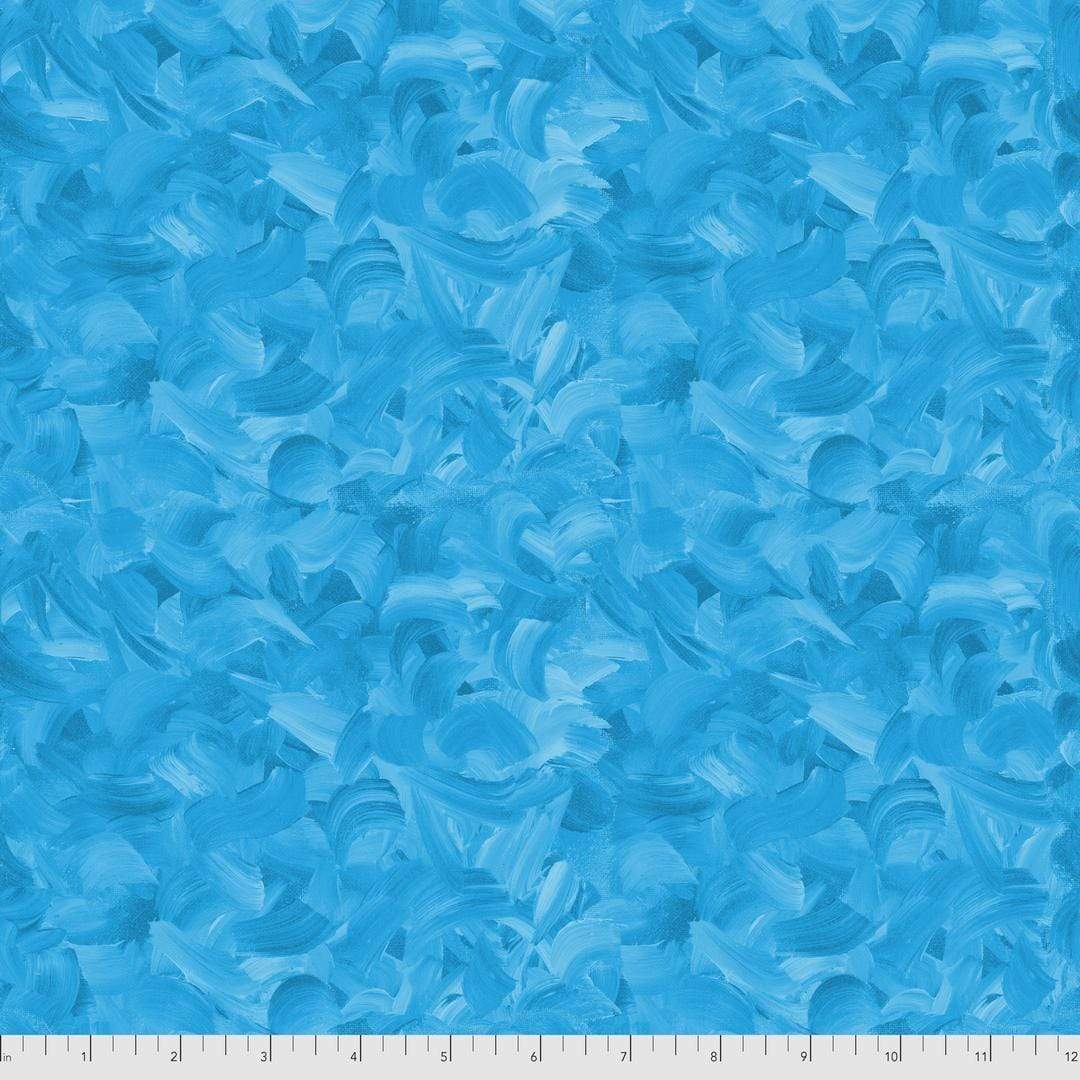 Artistic Quilts with Color Fabric SUE PENN - FLUORISH - IMPASTO BLUE SKU# PWSP035.BLUE: SHIPPING SEPTEMBER 2021