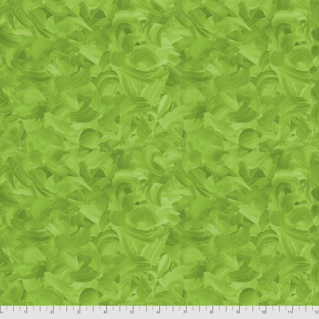 Artistic Quilts with Color Fabric SUE PENN - FLUORISH - IMPASTO GREEN PERFECT SKU# PWSP035.GREEN: SHIPPING SEPTEMBER 2021