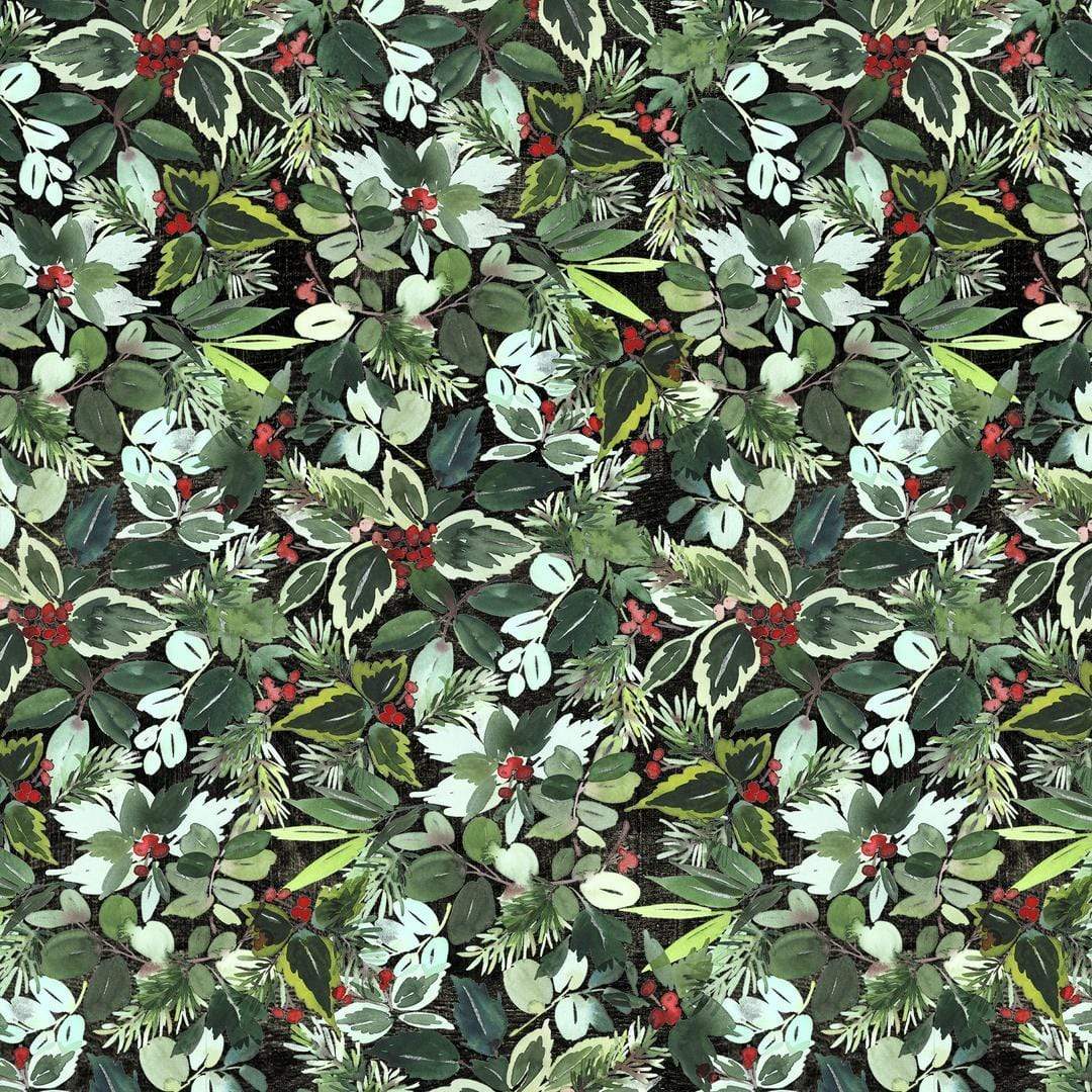 Artistic Quilts with Color Fabric Tim Holtz  Eclectic Elements Christmastime - English Holly SKU# PWTH160.GREEN SHIPPING JUNE 2021