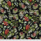 Artistic Quilts with Color Fabric Tim Holtz  Eclectic Elements Christmastime - EVERGREEN FLORAL SKU# PWTH162.BLACK SHIPPING JUNE 2021