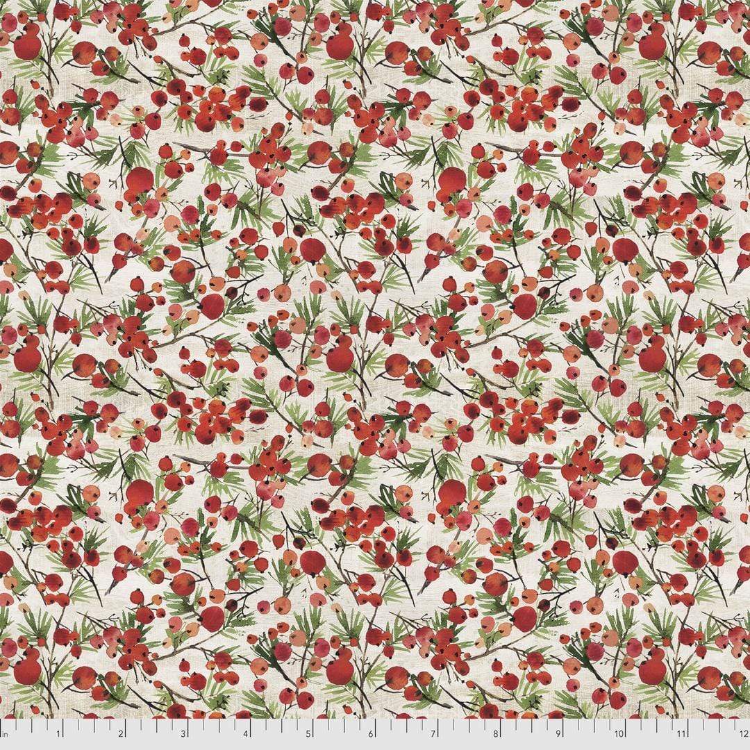 Artistic Quilts with Color Fabric Tim Holtz  Eclectic Elements Christmastime - WINTER BERRIES SKU# PWTH164.RED SHIPPING JUNE 2021
