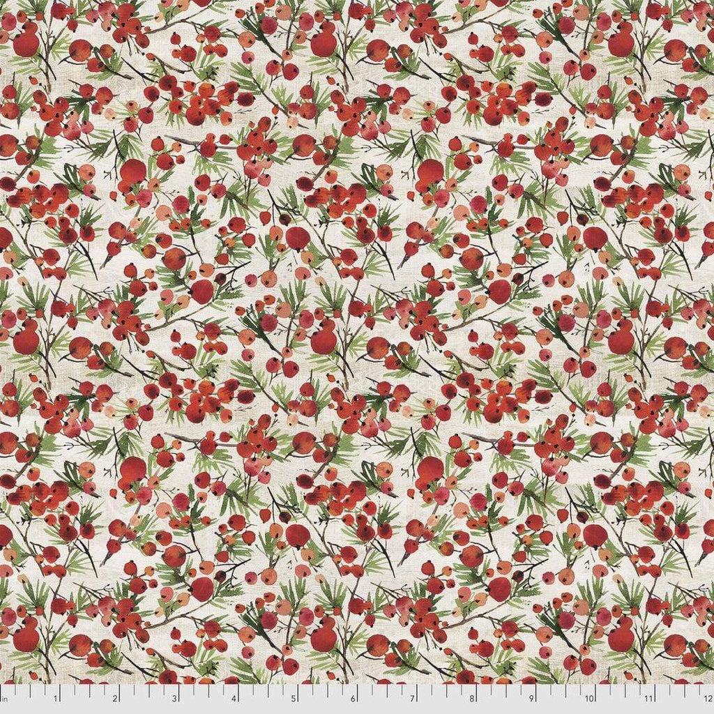 Artistic Quilts with Color Fabric Tim Holtz  Eclectic Elements Christmastime - WINTER BERRIES SKU# PWTH164.RED SHIPPING JUNE 2021