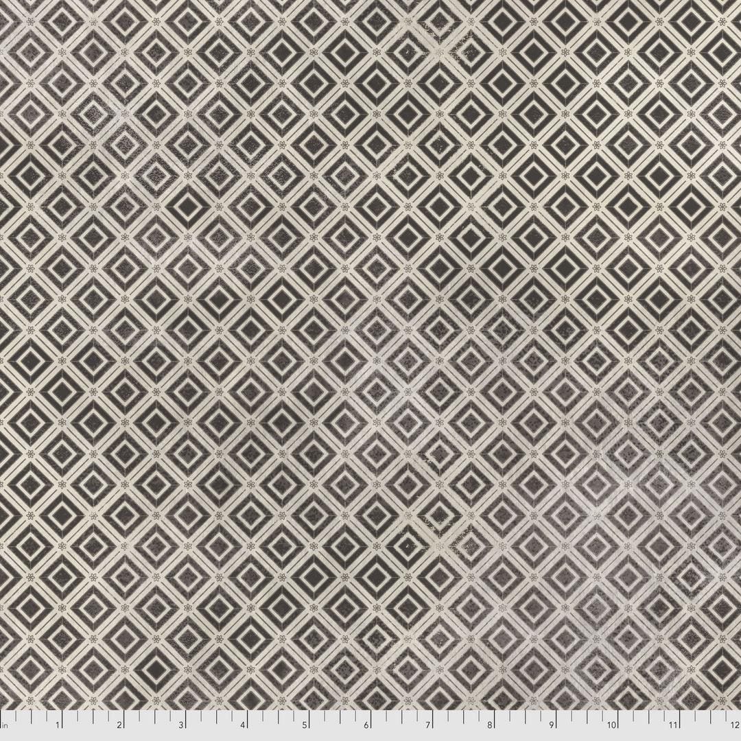 Artistic Quilts with Color Fabric Tim Holtz Eclectic Elements MONOCHROME Diamonds - Charcoal SKU# PWTH030.CHARCOAL SHIPPING AUGUST 2021