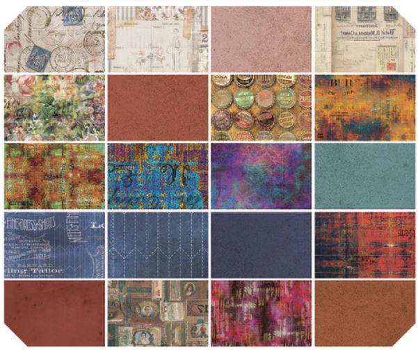 Artistic Quilts with Color Fabric Tim Holtz Eclectic Elements - Multi-Collection - Fat Quarter - Bold - SKU# FB2FQTH.BOLD