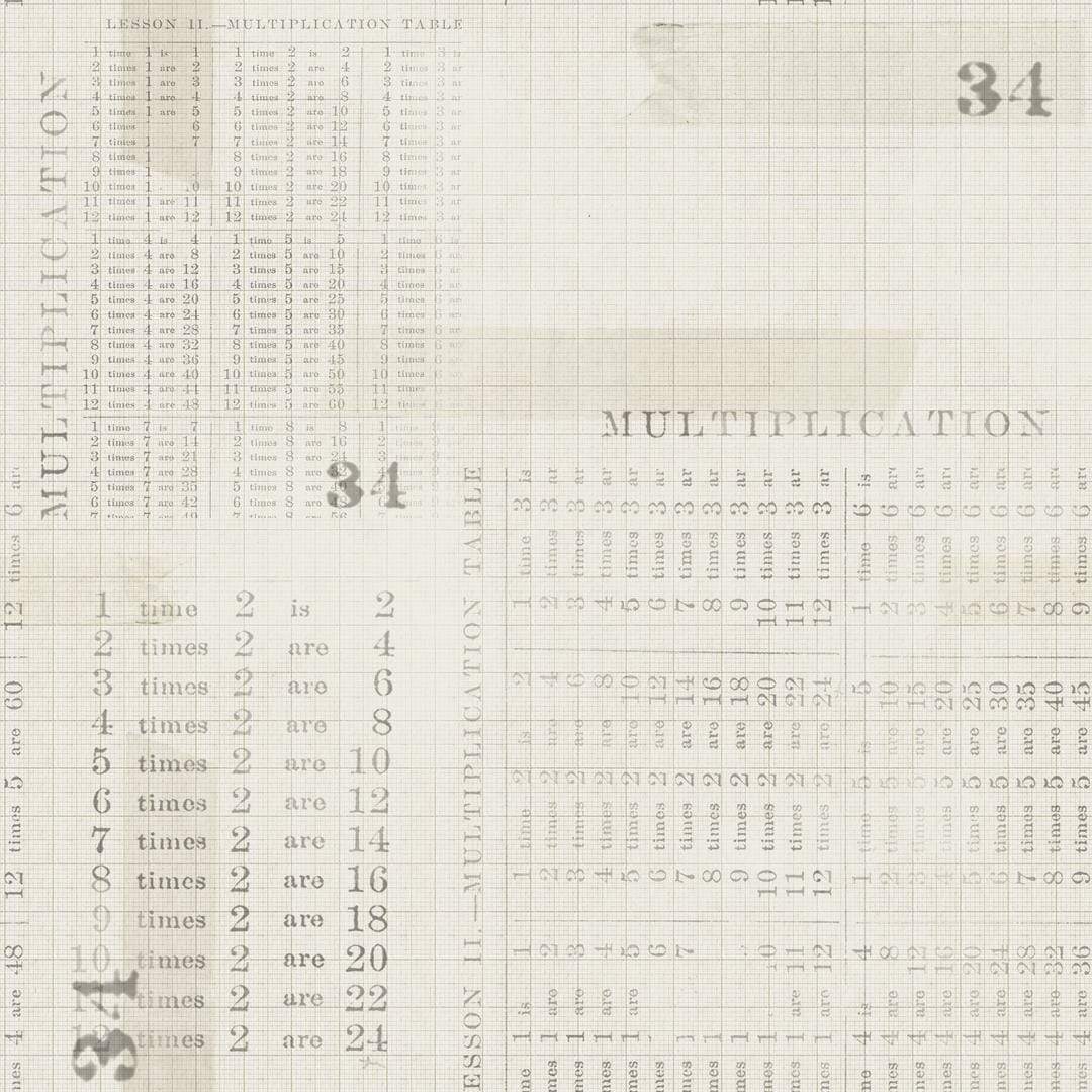 Artistic Quilts with Color Fabric Tim Holtz Eclectic Elements Multiplication Table - Parchment SKU# PWTH106.PARCHMENT
