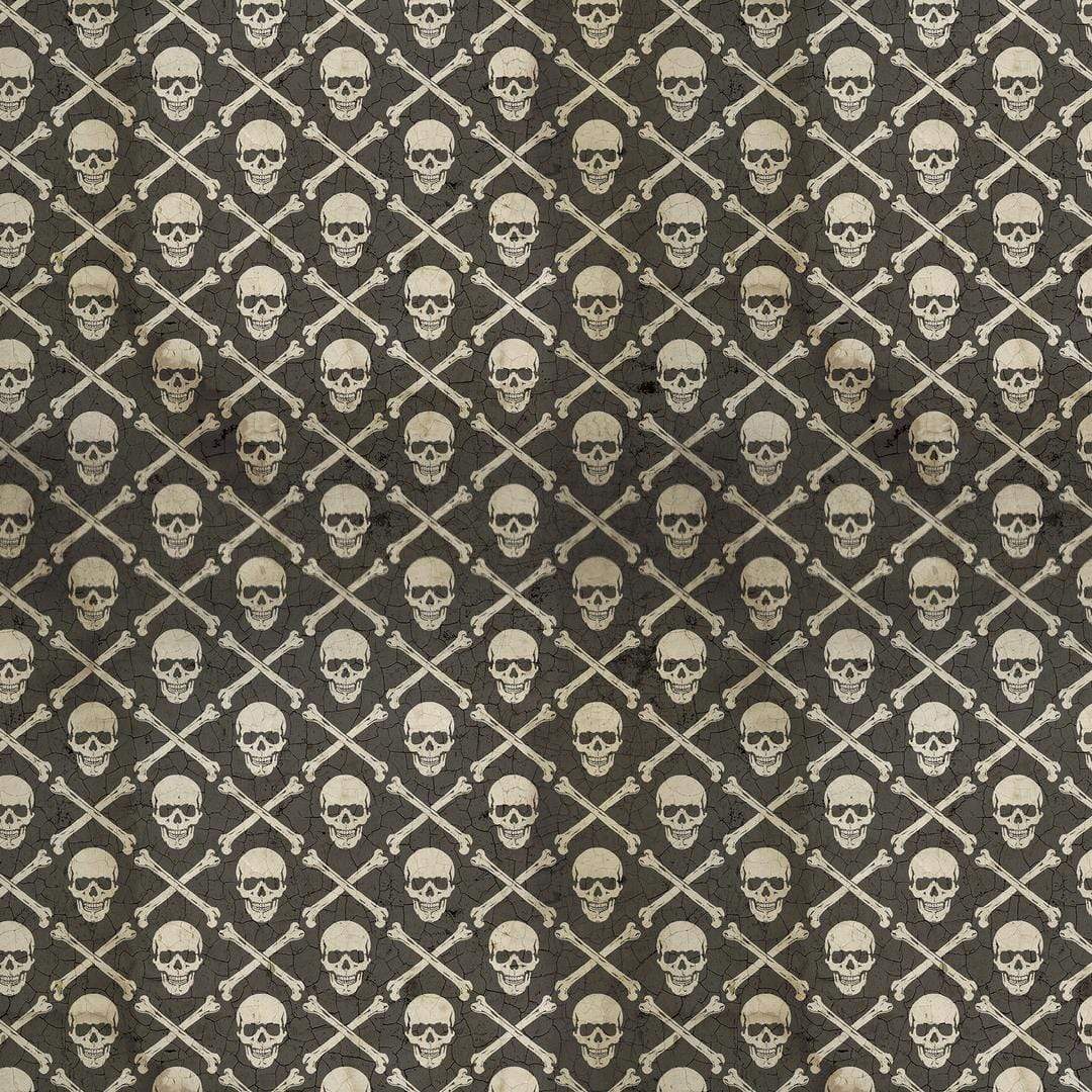 Artistic Quilts with Color Fabric Tim Holtz  Eclectic Elements REGIONS BEYOND- Crossbones, Black SKU# PWTH151.BLACK