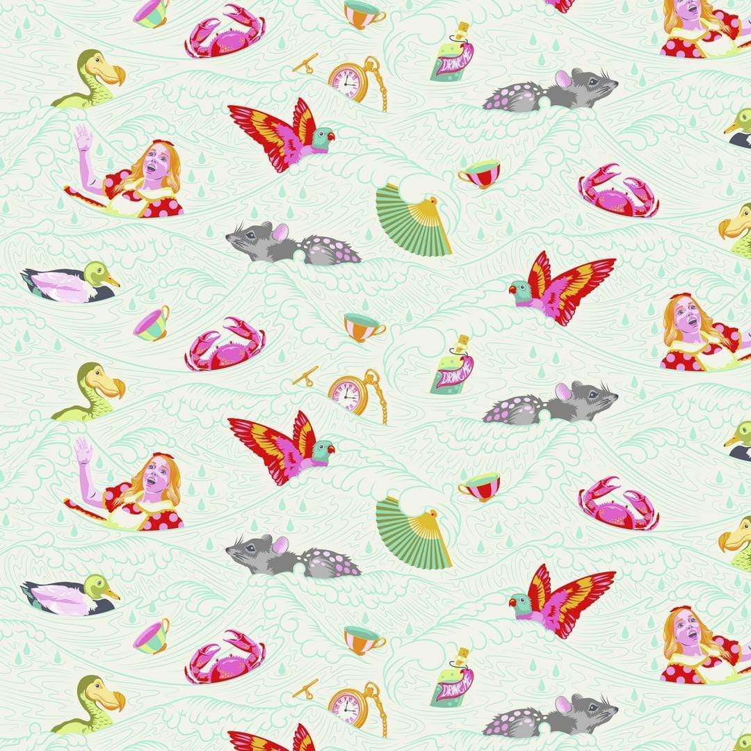 Artistic Quilts with Color Fabric Tula Pink Curioser and Curioser - SEA OF TEARS- SKU #PWTP162.WONDER SHIPPING JUNE 2021