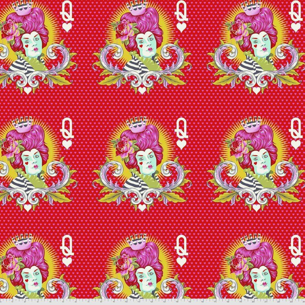 Artistic Quilts with Color Fabric Tula Pink Curioser and Curioser - THE RED QUEEN - SKU #PWTP160.WONDER SHIPPING JUNE 2021